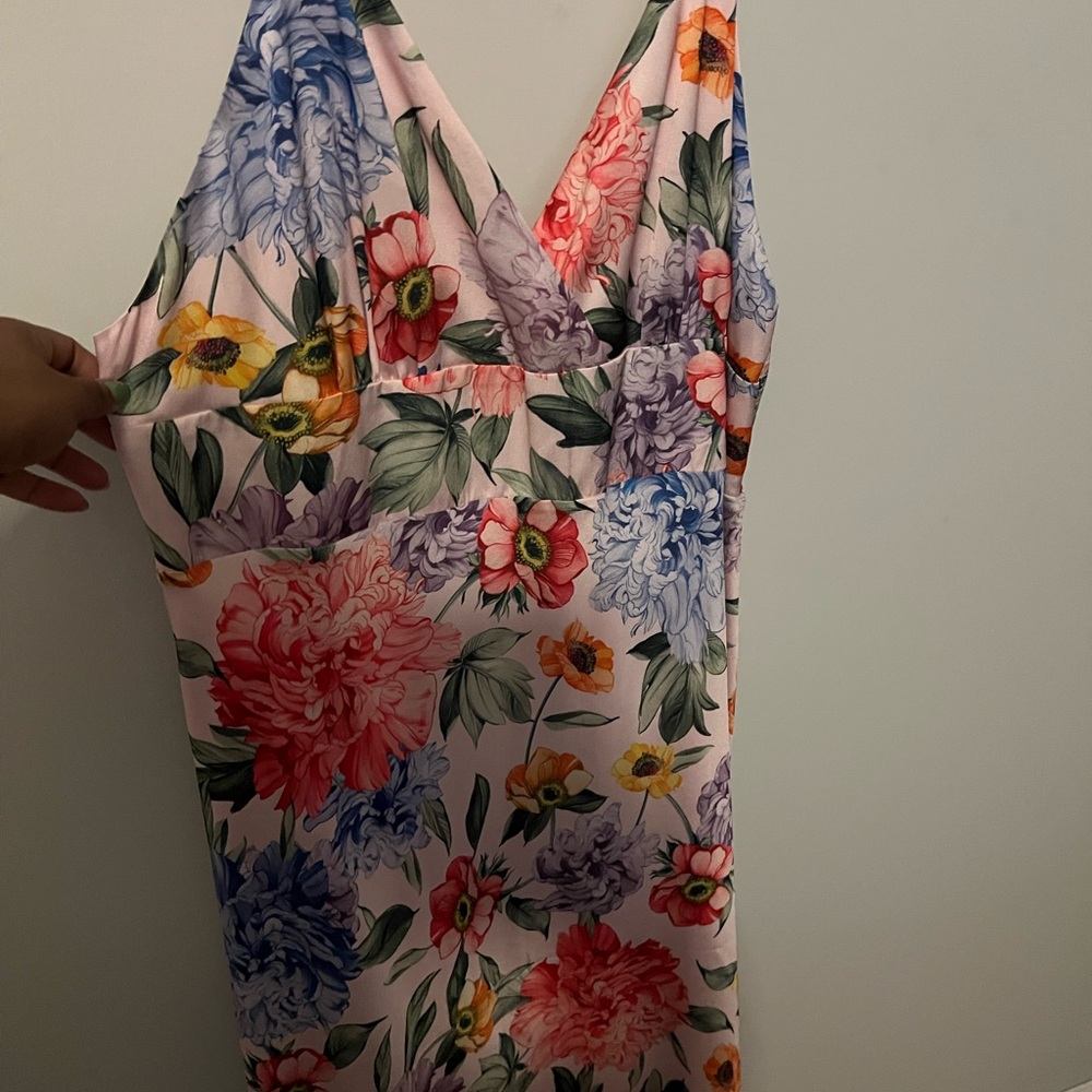 Express Floral Midi Dress - Pink and Multicolor